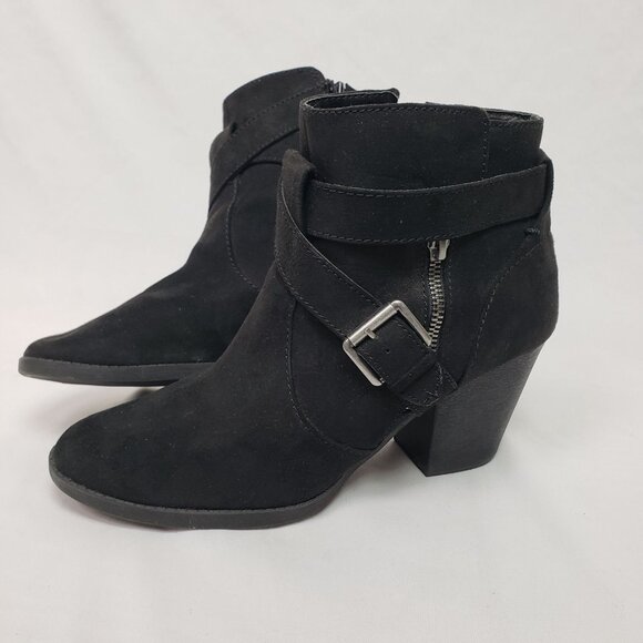 Dolcetta Women's Black Kiki Wedge Ankle Boot Buckle Sz 10 EXCELLENT CONDITION!!! - Picture 1 of 9